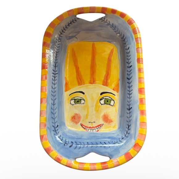 Handpainted, Artist Signed Colorful Ceramic Tray. - Picture 2 of 7